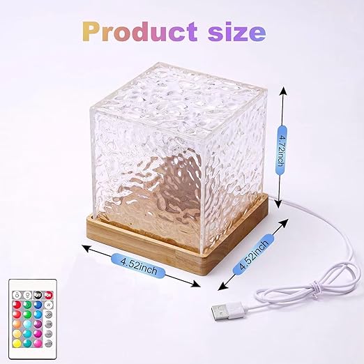 Ocean Wave Night Light Projector Lamp โ 3D Water Wave LED Projection Lamp with Remote Control for Bedroom, Romantic Decor, Valentine Day Gift, Love Gift for Her, Couple Gift