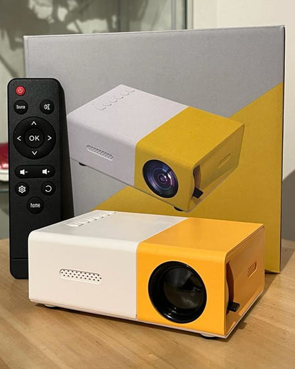Portable Mini Projector Yellow | Full HD 1080P Support | LED Home Theater | HDMI USB AV Compatible