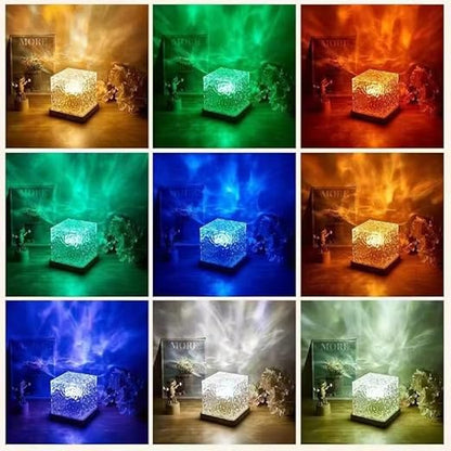Ocean Wave Night Light Projector Lamp – 3D Water Wave LED Projection Lamp with Remote Control for Bedroom, Romantic Decor, Valentine Day Gift, Love Gift for Her, Couple Gift