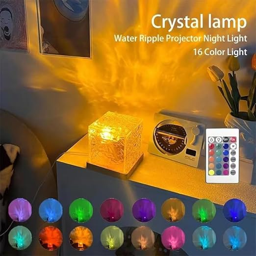 Ocean Wave Night Light Projector Lamp – 3D Water Wave LED Projection Lamp with Remote Control for Bedroom, Romantic Decor, Valentine Day Gift, Love Gift for Her, Couple Gift
