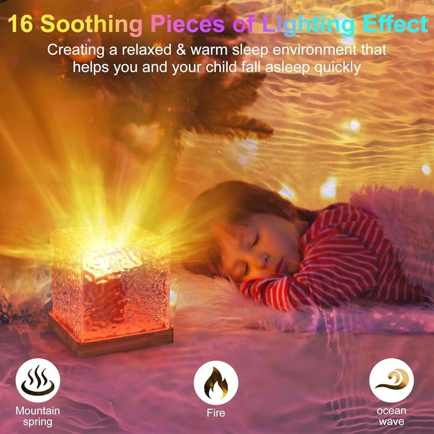 Ocean Wave Night Light Projector Lamp – 3D Water Wave LED Projection Lamp with Remote Control for Bedroom, Romantic Decor, Valentine Day Gift, Love Gift for Her, Couple Gift