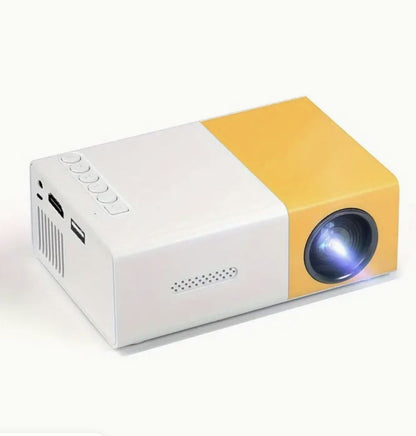 Portable Mini Projector Yellow | Full HD 1080P Support | LED Home Theater | HDMI USB AV Compatible